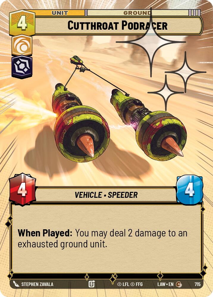 Cutthroat Podracer (715) (Hyperspace Foil) (715) [A Lawless Time] | Cards and Coasters CA