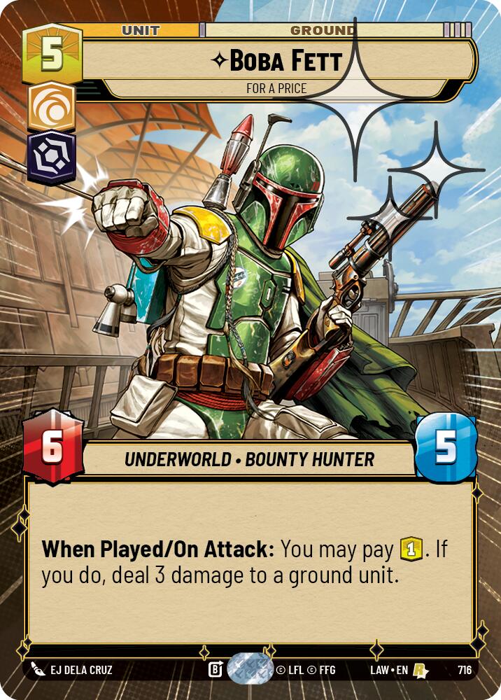 Boba Fett - For a Price (716) (Hyperspace Foil) (716) [A Lawless Time] | Cards and Coasters CA
