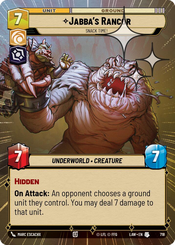 Jabba's Rancor - Snack Time! (718) (Hyperspace Foil) (718) [A Lawless Time] | Cards and Coasters CA