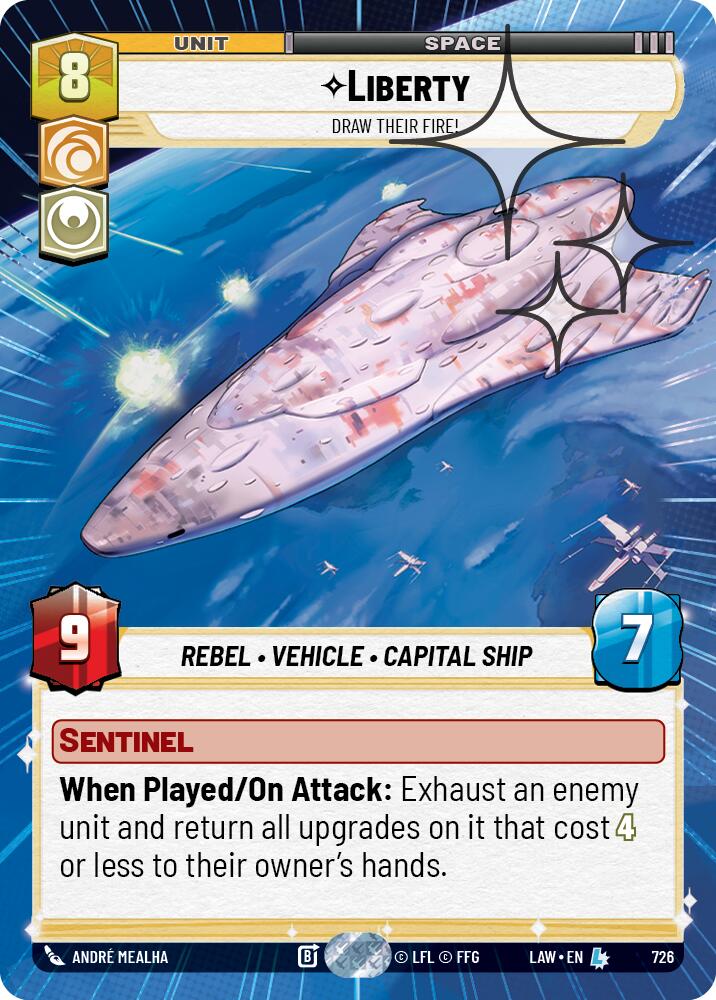 Liberty - Draw Their Fire! (726) (Hyperspace Foil) (726) [A Lawless Time] | Cards and Coasters CA