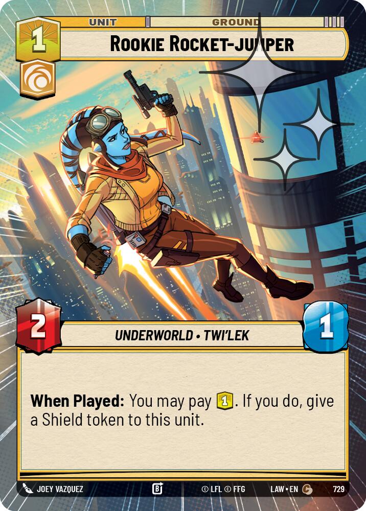 Rookie Rocket-Jumper (729) (Hyperspace Foil) (729) [A Lawless Time] | Cards and Coasters CA