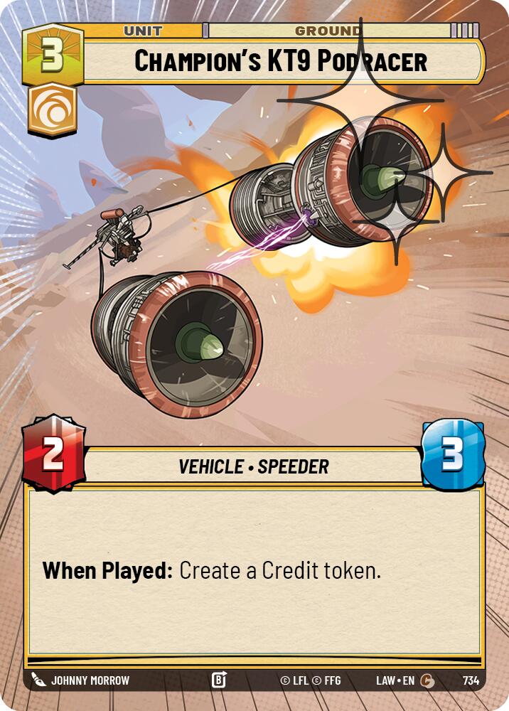 Champion's KT-9 Podracer (734) (Hyperspace Foil) (734) [A Lawless Time] | Cards and Coasters CA