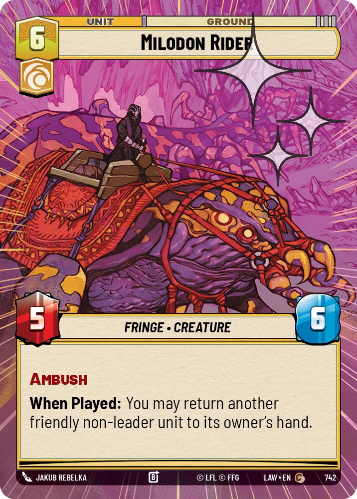 Milodon Rider (742) (Hyperspace Foil) (742) [A Lawless Time] | Cards and Coasters CA