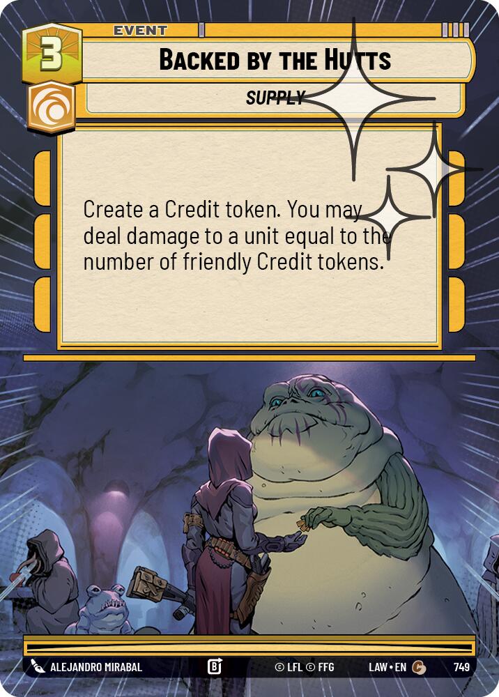 Backed by the Hutts (749) (Hyperspace Foil) (749) [A Lawless Time] | Cards and Coasters CA