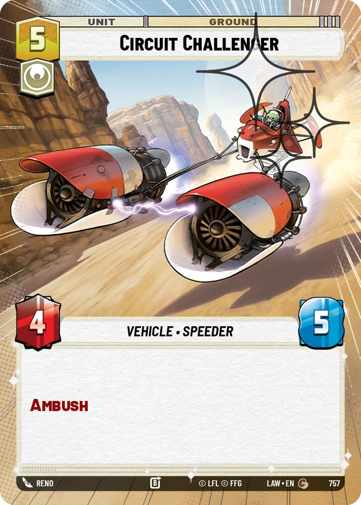 Circuit Challenger (757) (Hyperspace Foil) (757) [A Lawless Time] | Cards and Coasters CA