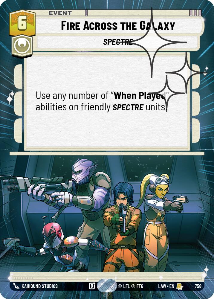 Fire Across the Galaxy (758) (Hyperspace Foil) (758) [A Lawless Time] | Cards and Coasters CA