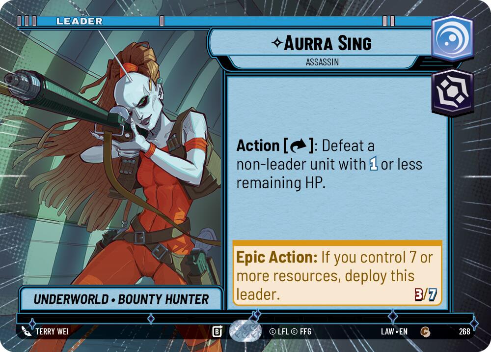 Aurra Sing - Assassin (Hyperspace) (268) (268) [A Lawless Time] | Cards and Coasters CA