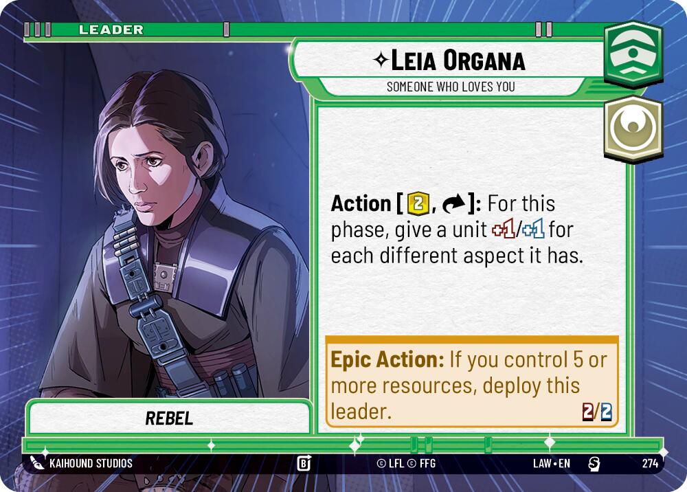 Leia Organa - Someone Who Loves You (Hyperspace) (274) (274) [A Lawless Time] | Cards and Coasters CA