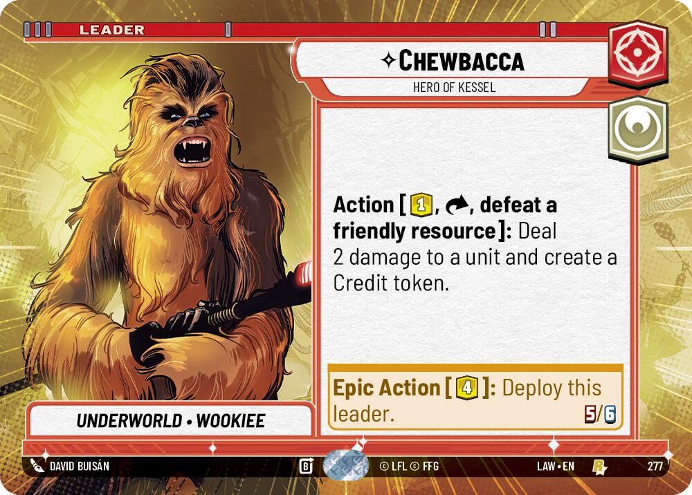 Chewbacca - Hero of Kessel (Hyperspace) (277) (277) [A Lawless Time] | Cards and Coasters CA
