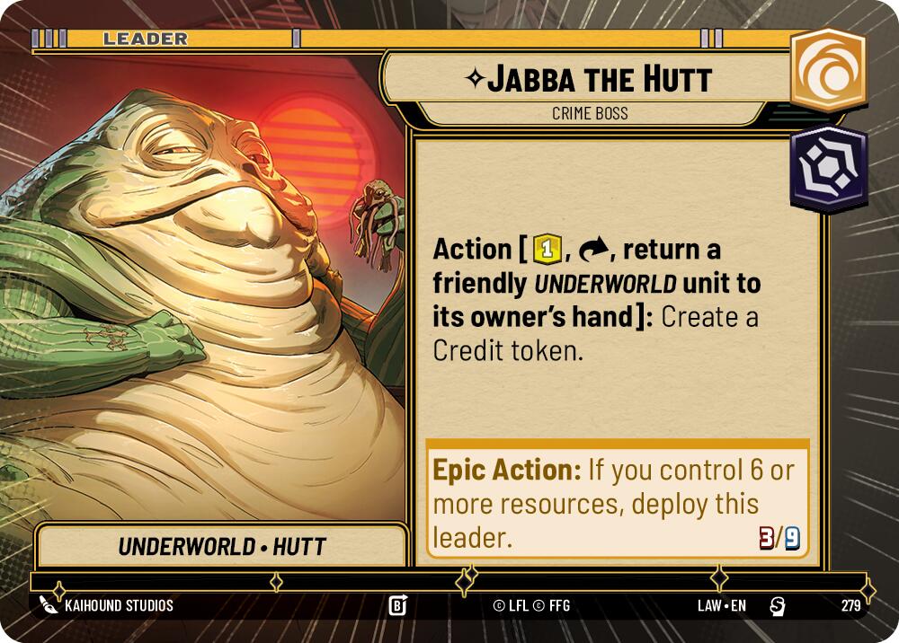 Jabba the Hutt - Crime Boss (Hyperspace) (279) (279) [A Lawless Time] | Cards and Coasters CA