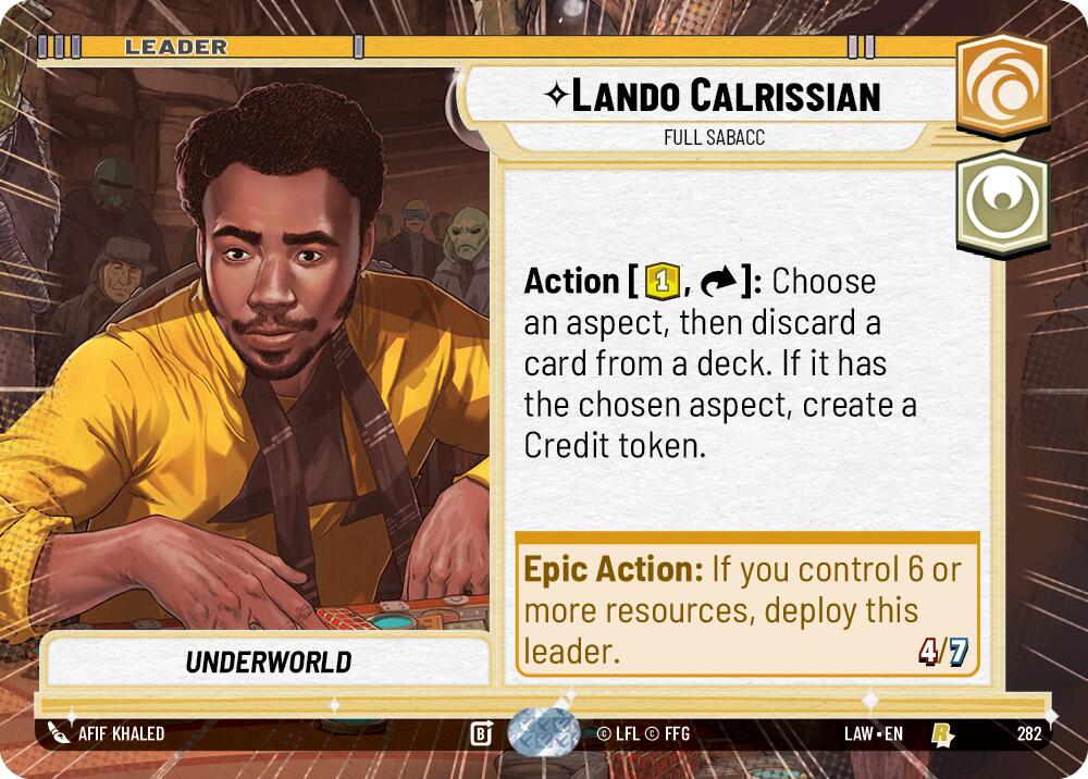 Lando Calrissian - Full Sabacc (Hyperspace) (282) (282) [A Lawless Time] | Cards and Coasters CA