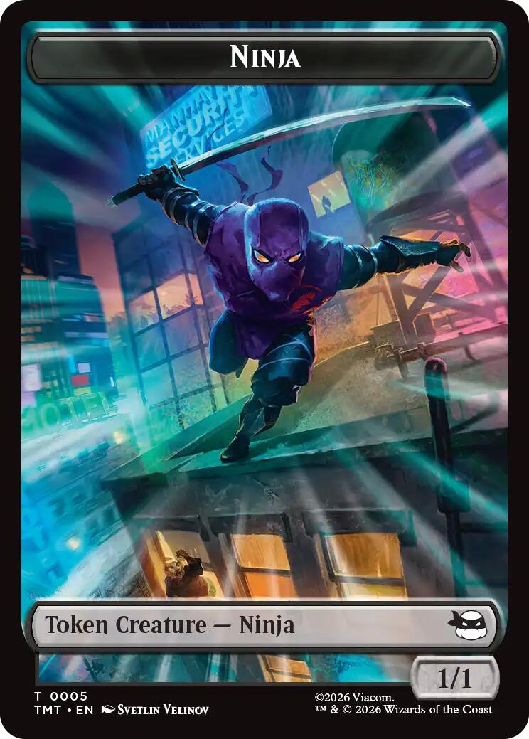 Ninja // Food Double-Sided Token [Teenage Mutant Ninja Turtles Tokens] | Cards and Coasters CA