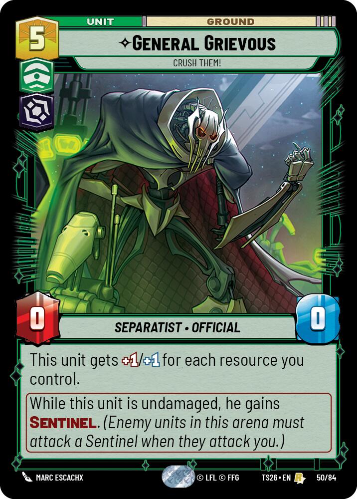 General Grievous - Crush Them! (50/84) (50/84) [Twin Suns] | Cards and Coasters CA