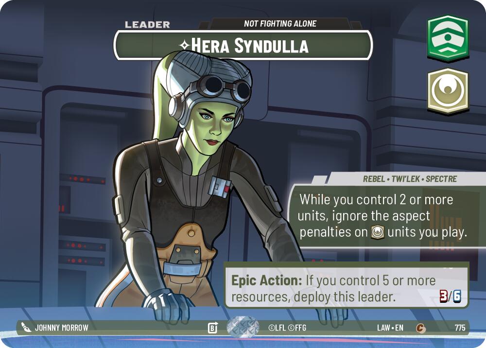 Hera Syndulla - Not Fighting Alone (Showcase) (775) (775) [A Lawless Time] | Cards and Coasters CA