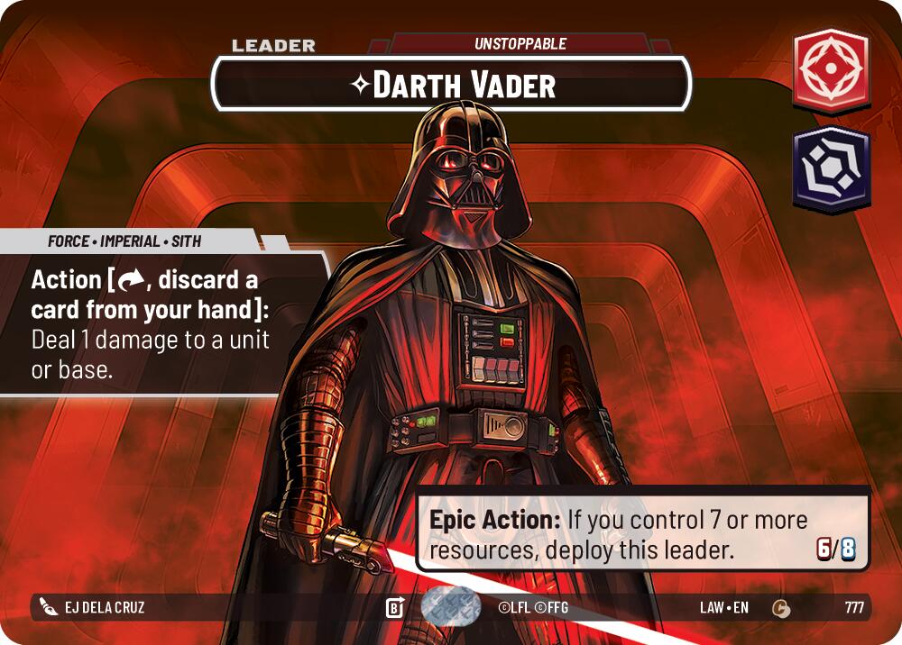 Darth Vader - Unstoppable (Showcase) (777) (777) [A Lawless Time] | Cards and Coasters CA