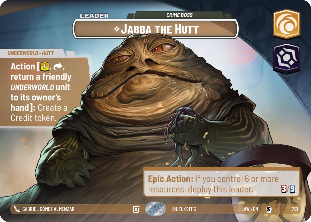 Jabba the Hutt - Crime Boss (Showcase) (781) (781) [A Lawless Time] | Cards and Coasters CA