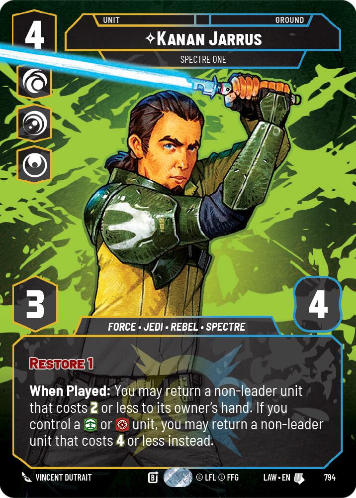Kanan Jarrus - Spectre One (Prestige) (794) (794) [A Lawless Time] | Cards and Coasters CA