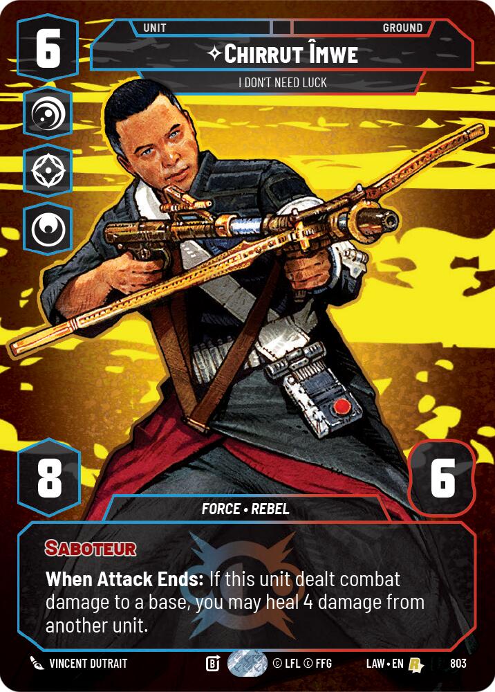 Chirrut Imwe - I Don't Need Luck (Prestige) (803) (803) [A Lawless Time] | Cards and Coasters CA