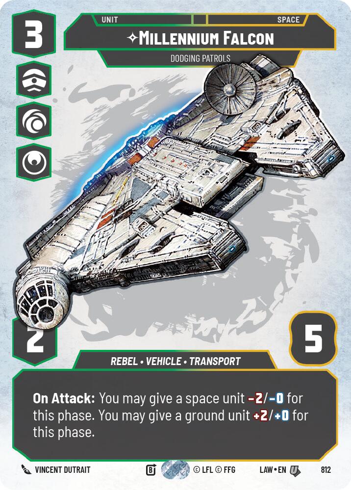 Millennium Falcon - Dodgingg Patrols (Prestige) (812) (812) [A Lawless Time] | Cards and Coasters CA