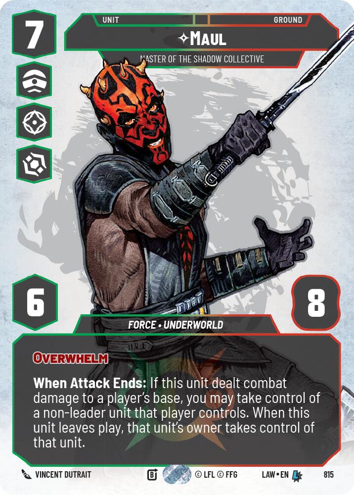 Maul - Master of the Shadow Collective (Prestige) (815) (815) [A Lawless Time] | Cards and Coasters CA