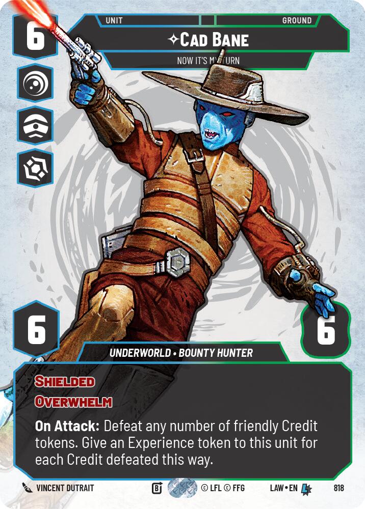 Cad Bane - Now It's My Turn (Prestige) (818) (818) [A Lawless Time] | Cards and Coasters CA