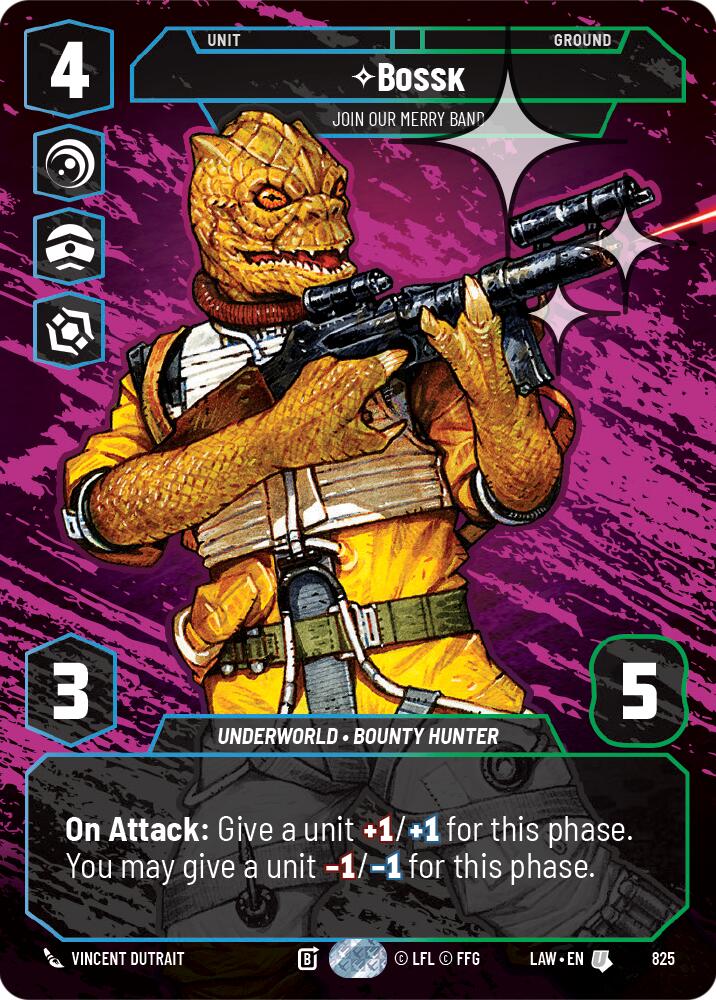 Bossk - Join Our Merry Band (Prestige Foil) (825) (825) [A Lawless Time] | Cards and Coasters CA
