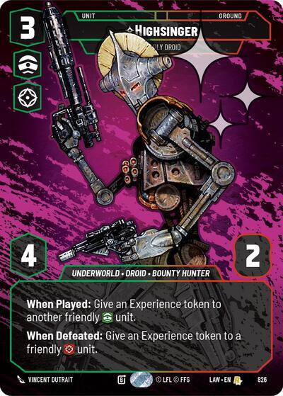 Highsinger - Deadly Droid (Prestige Foil) (826) (826) [A Lawless Time] | Cards and Coasters CA