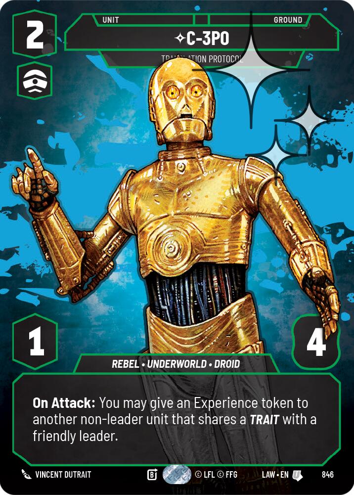 C-3PO - Translation Protocol (Prestige Foil) (846) (846) [A Lawless Time] | Cards and Coasters CA