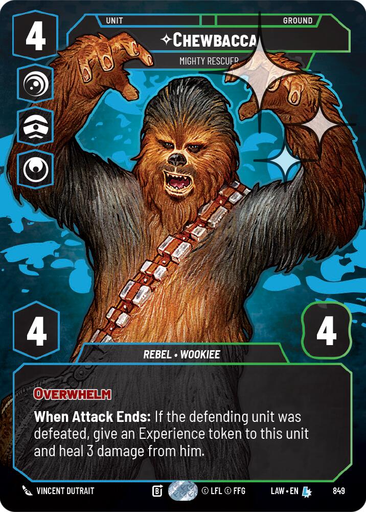 Chewbacca - Mighty Rescuer (Prestige Foil) (849) (849) [A Lawless Time] | Cards and Coasters CA