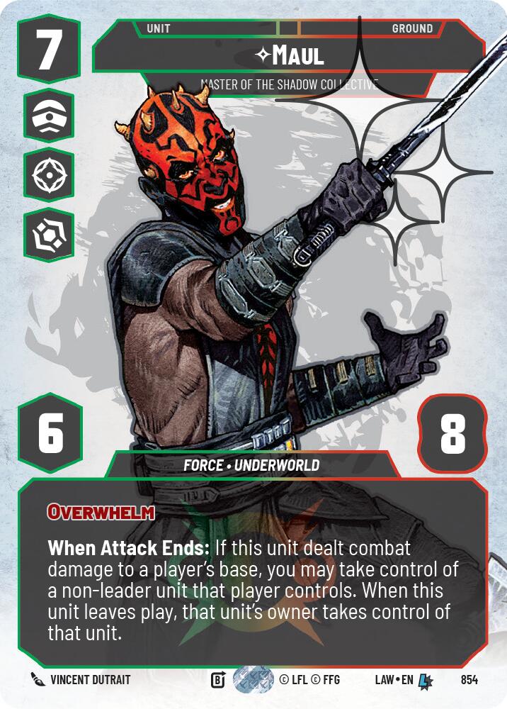 Maul - Master of the Shadow Collective (Prestige Foil) (854) (854) [A Lawless Time] | Cards and Coasters CA