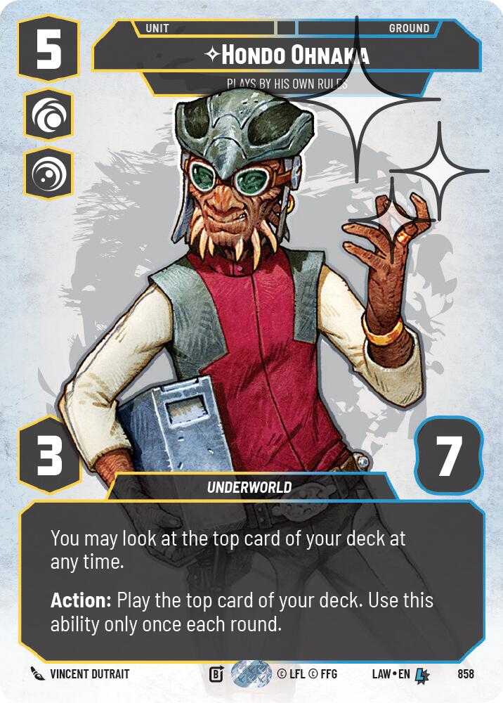 Hondo Ohnaka - Plays By His Own Rules (Prestige Foil) (858) (858) [A Lawless Time] | Cards and Coasters CA