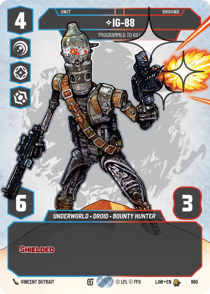 IG-88 - Programmed to Kill (Prestige Foil) (860) (860) [A Lawless Time] | Cards and Coasters CA