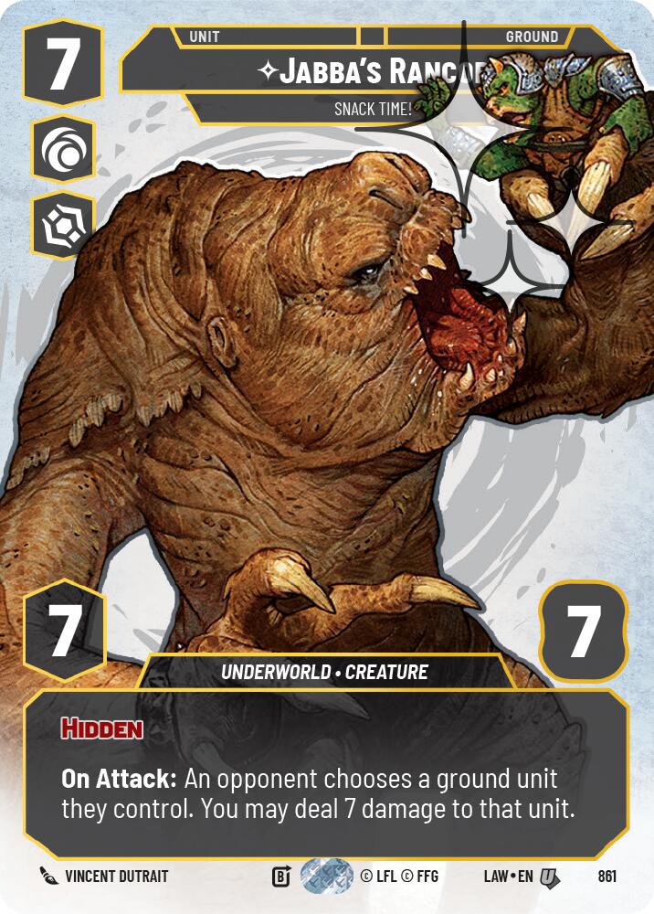 Jabba's Rancor - Snack Time! (Prestige Foil) (861) (861) [A Lawless Time] | Cards and Coasters CA