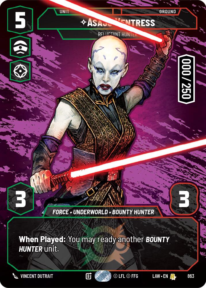 Asajj Ventress - Reluctant Hunter (Serialized) (863) (863) [A Lawless Time] | Cards and Coasters CA