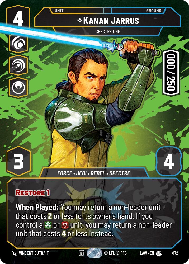 Kanan Jarrus - Spectre One (Serialized) (872) (872) [A Lawless Time] | Cards and Coasters CA