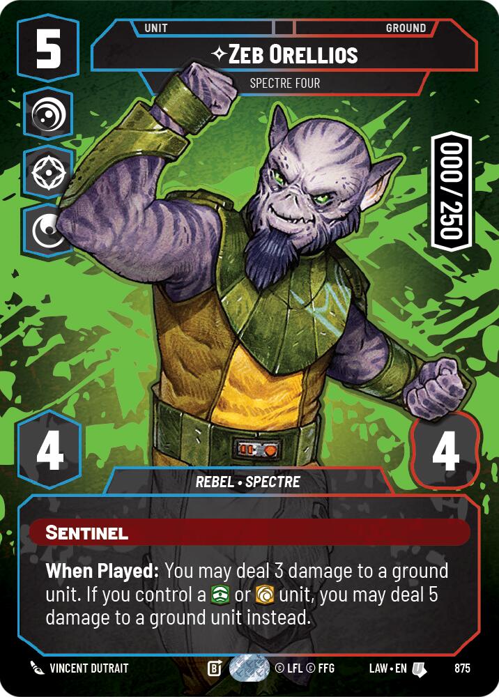 Zeb Orellios - Spectre Four (Serialized) (875) (875) [A Lawless Time] | Cards and Coasters CA