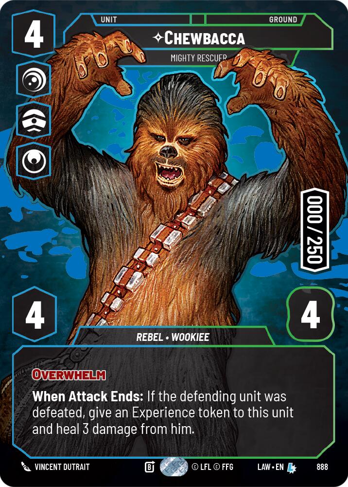 Chewbacca - Mighty Rescuer (Serialized) (888) (888) [A Lawless Time] | Cards and Coasters CA