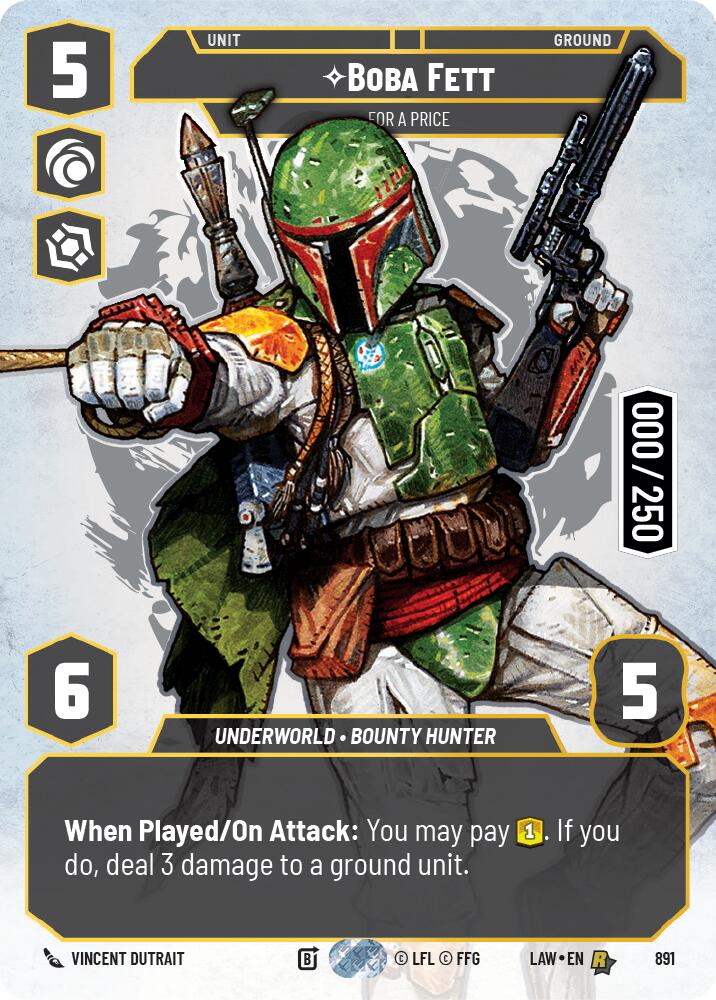 Boba Fett - For a Price (Serialized) (891) (891) [A Lawless Time] | Cards and Coasters CA