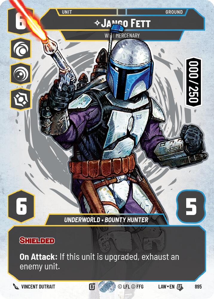 Jango Fett - Wily Mercenary (Serialized) (895) (895) [A Lawless Time] | Cards and Coasters CA