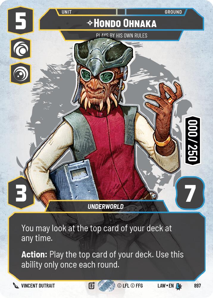Hondo Ohnaka - Plays By His Own Rules (Serialized) (897) (897) [A Lawless Time] | Cards and Coasters CA