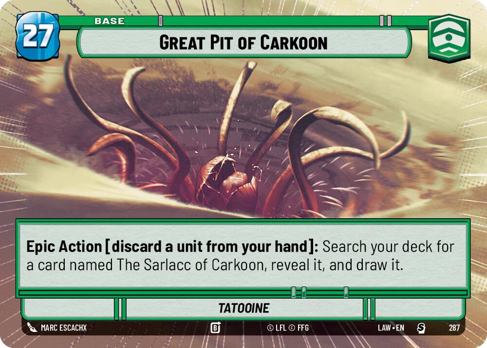 Great Pit of Carkoon (287) (Hyperspace) (287) [A Lawless Time] | Cards and Coasters CA