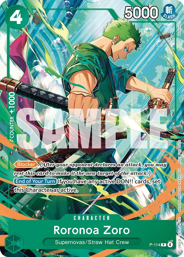 Roronoa Zoro (P-114) [One Piece Promotion Cards] | Cards and Coasters CA