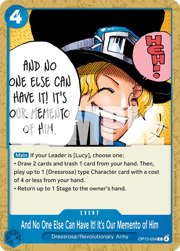 And No One Else Can Have It! It's Our Memento of Him [Adventure on Kami's Island] | Cards and Coasters CA