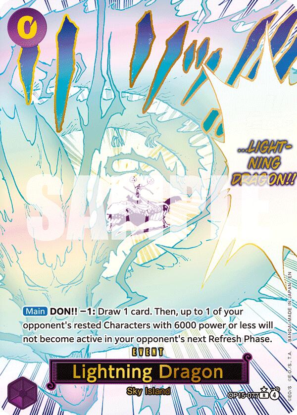 Lightning Dragon (Alternate Art) [Adventure on Kami's Island] | Cards and Coasters CA