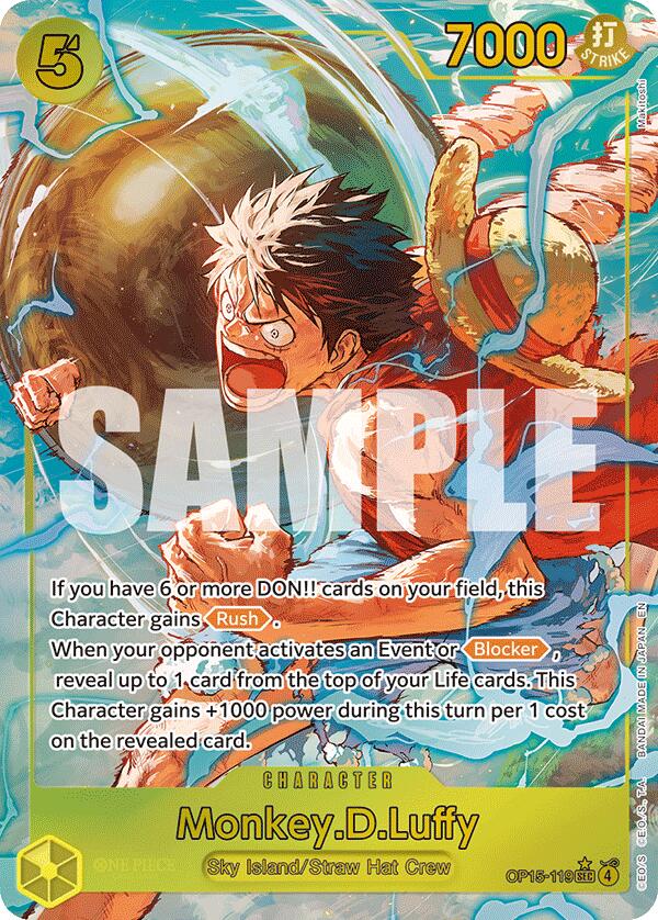 Monkey.D.Luffy (Alternate Art) [Adventure on Kami's Island] | Cards and Coasters CA