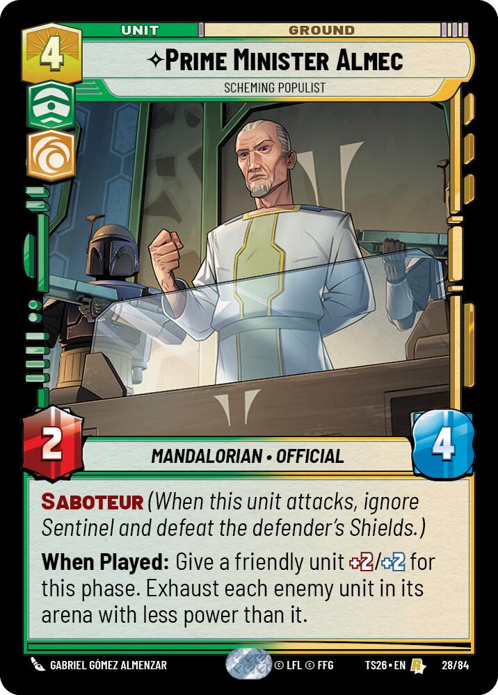 Prime Minister Almec - Scheming Populist (28/84) (28/84) [Twin Suns] | Cards and Coasters CA