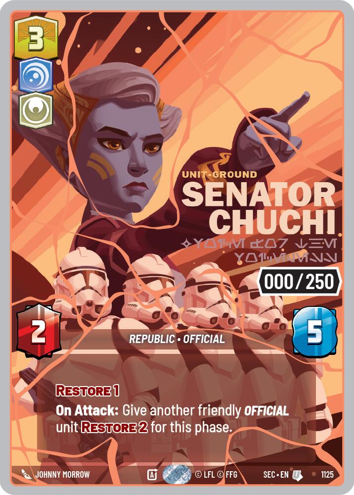 Senator Chuchi - Voice for the Voiceless (1125) (Serialized) (Rose Gold) (1125) [Secrets of Power] | Cards and Coasters CA