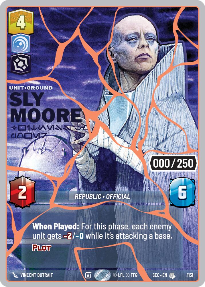 Sly Moore - Witness to Power (1131) (Serialized) (Rose Gold) (1131) [Secrets of Power] | Cards and Coasters CA