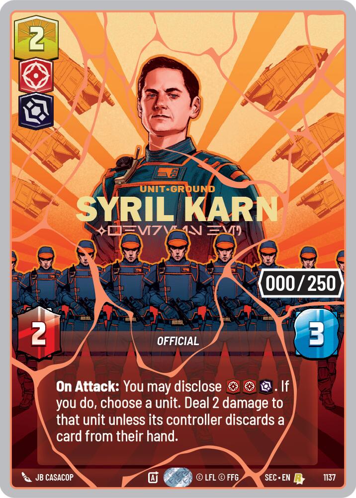 Syril Karn - Where Is He? (1137) (Serialized) (Rose Gold) (1137) [Secrets of Power] | Cards and Coasters CA