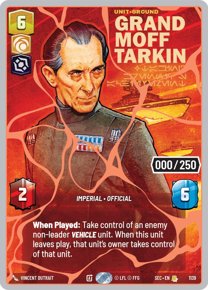 Grand Moff Tarkin - Taking Krennic's Achievement (1139) (Serialized) (Rose Gold) (1139) [Secrets of Power] | Cards and Coasters CA